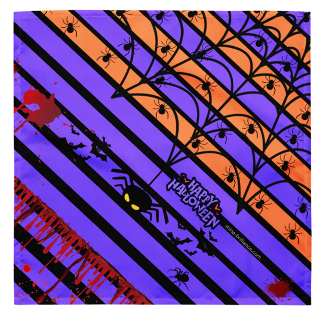 Halloween Spooky Spiders Bloody Dog Bandana