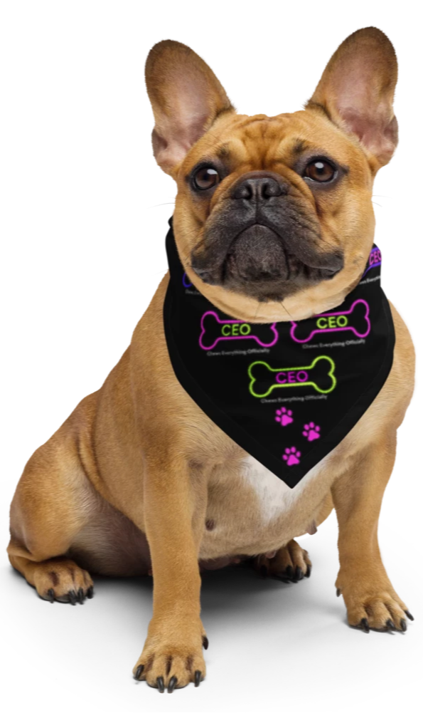 CEO Chews Everything Officially Barketing Manager Dog Bandana