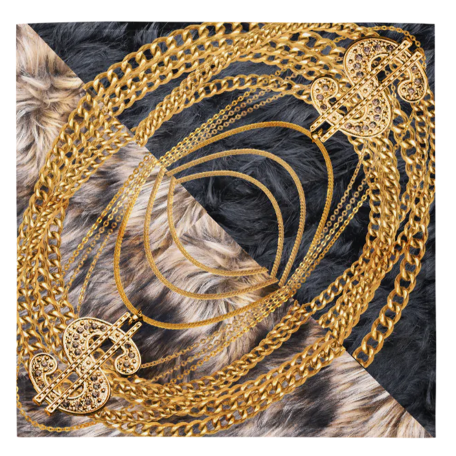 Money Dog™ Bandana: Gold Chain$ for the K-9 King$ n Queen$