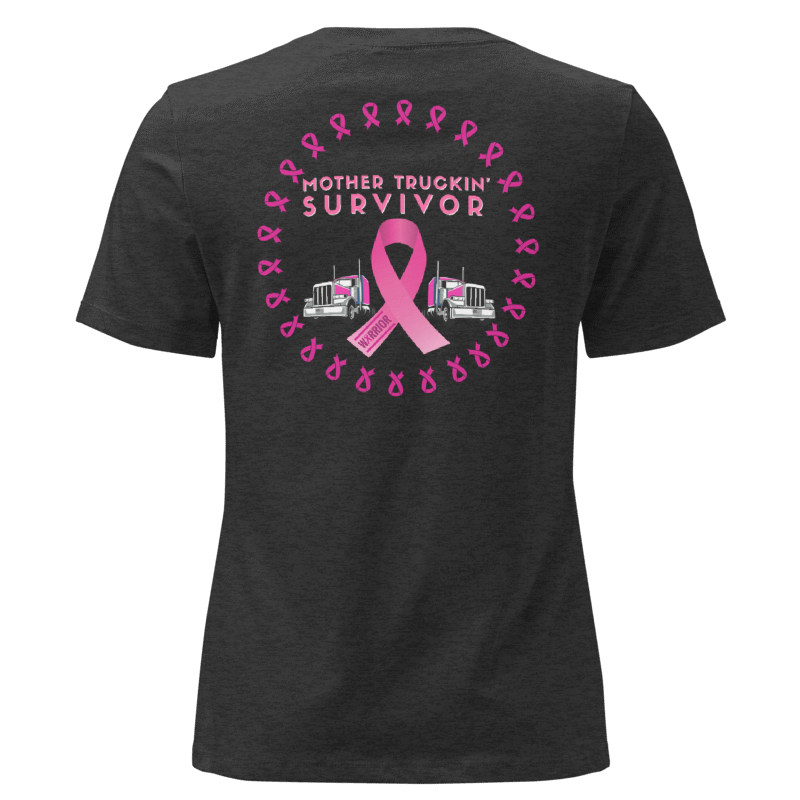 Mother Truckin' Survivor Breast Cancer Awareness T-Shirt Back