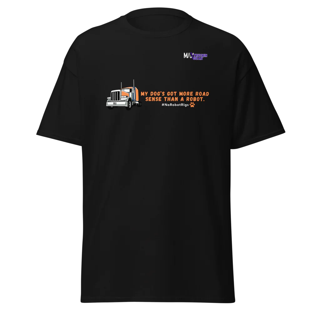 Black Save the Truckers Tshirt: Orange Truck