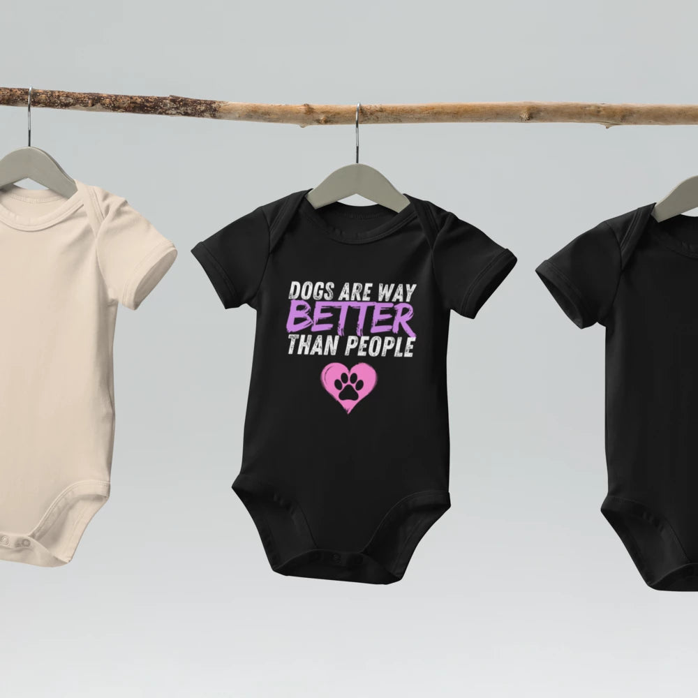 Dogs Are Way Better Than People Organic Cotton Baby Onesie