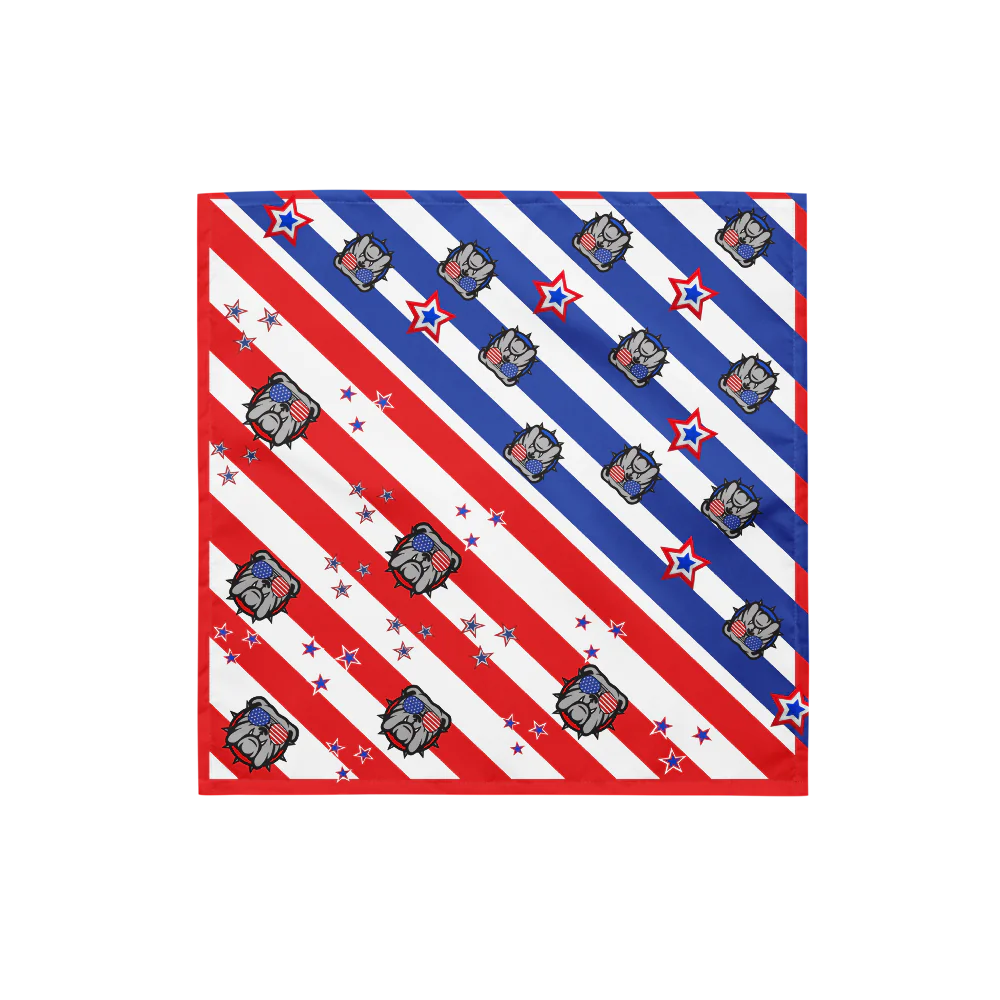 Bulldog Vibes Dog Bandana: 2 styles in 1!