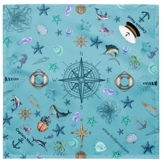 Captain Nauti Nautical Dog Bandana