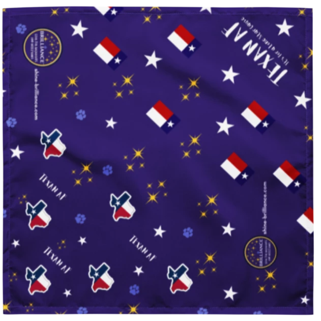 Texan AF -TX Flag/TX State Bandana. 2 styles in 1!