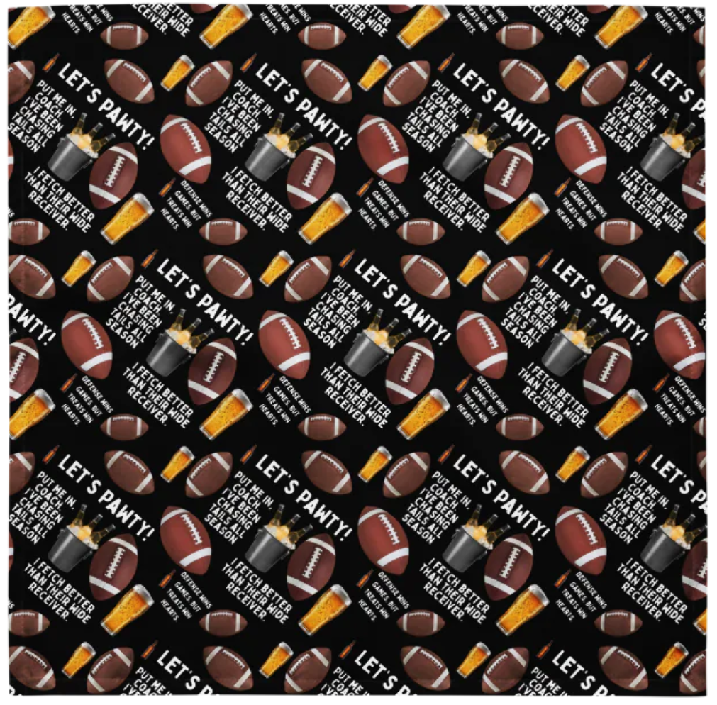 It’s Pawty Time Football Bandana | Get yours before football season starts!
