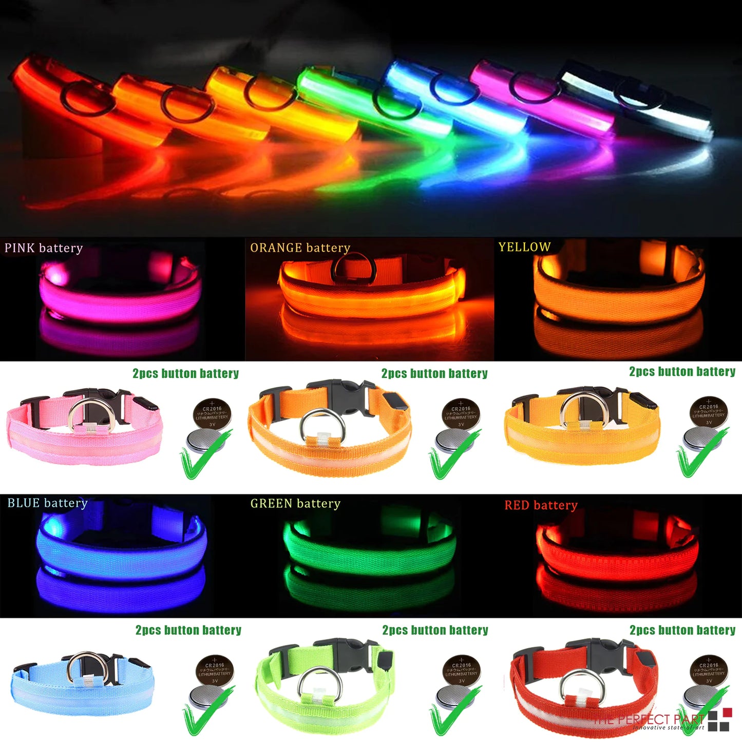 Glow Party Dog Collar | LED Light Up Glow
