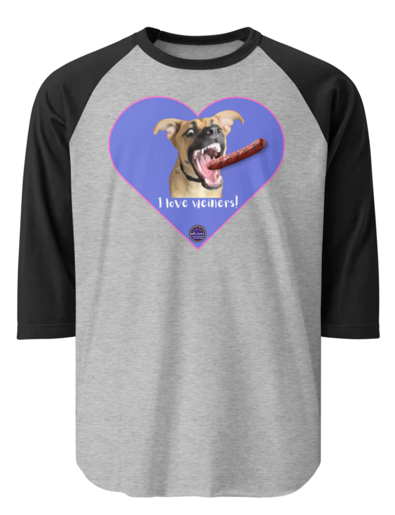 I Love Weiners 3/4 Sleeve Raglan Shirt