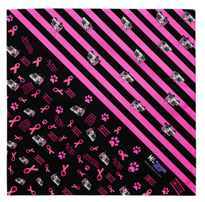 2-in-1 Mother Truckin' Survivor Breast Cancer Awareness Dog Bandana