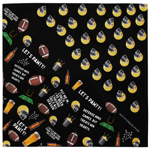 Game Day Dog Bandana – Black & Gold Edition