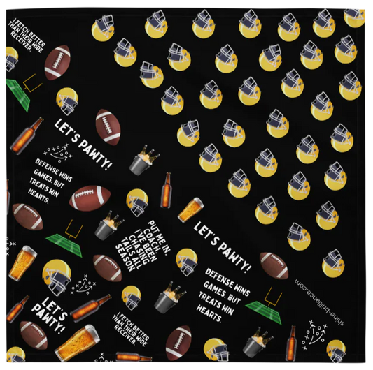 Game Day Dog Bandana – Black & Gold Edition