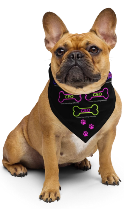 CEO Chews Everything Officially Barketing Manager Dog Bandana