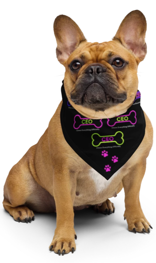 CEO Chews Everything Officially Barketing Manager Dog Bandana
