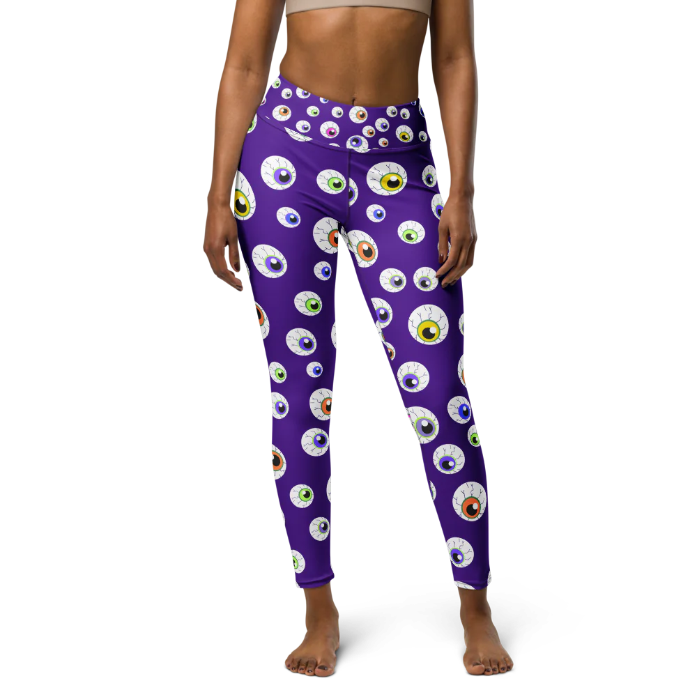 Eyes on you purple leggings with eyeballs all over for Halloween