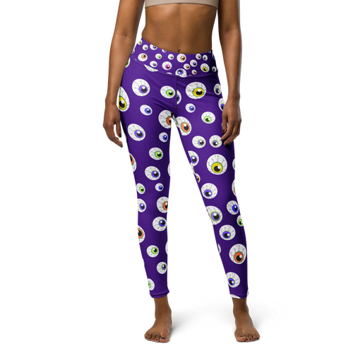 Eyes on you purple leggings with eyeballs all over for Halloween