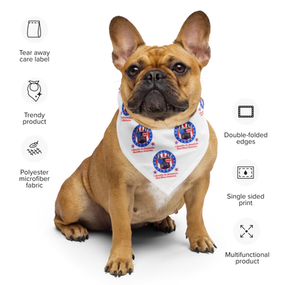 I Identify As American / Patriotic Hearts 2-in-1 Dog Bandana