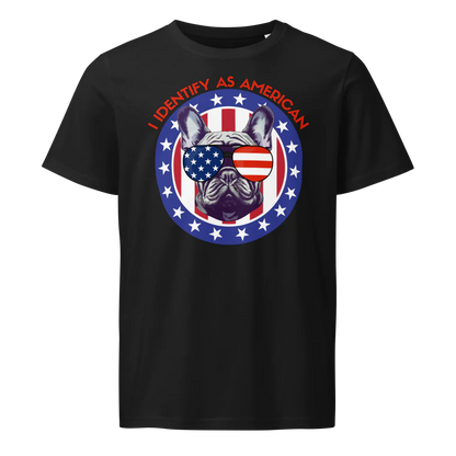 I Identify as American Patriotic Dog Adult Tshirt