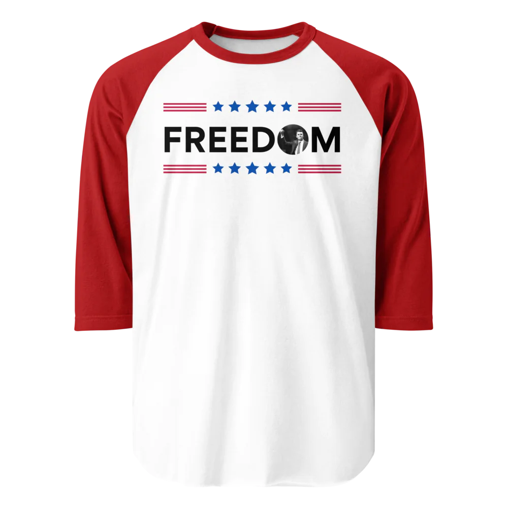 Charlie Kirk Freedom Collection Unisex 3/4 Sleeve Raglan Shirt