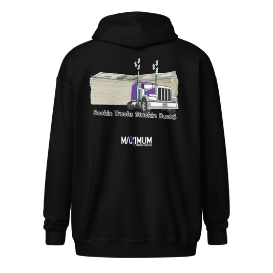Max Truckin Gear Bookin Trucks. Stackin Buck$. Sweatshirt