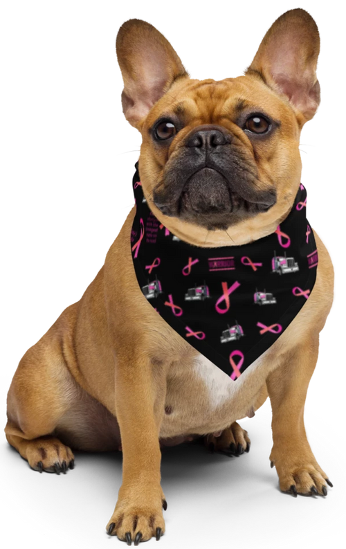 Mother Truckin' Survivor Breast Cancer Awareness Dog Bandana