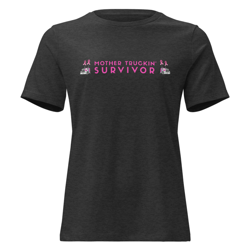 Mother Truckin' Survivor Breast Cancer Awareness T-Shirt Front