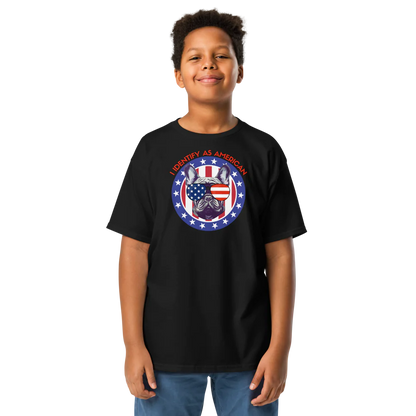 I Identify as American Patriotic Dog Cool Kid Tshirt