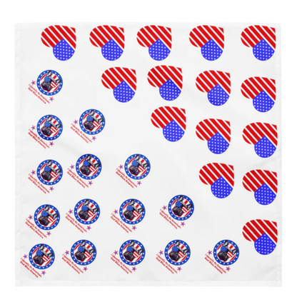 I Identify As American / Patriotic Hearts 2-in-1 Dog Bandana