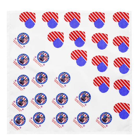 I Identify As American / Patriotic Hearts 2-in-1 Dog Bandana