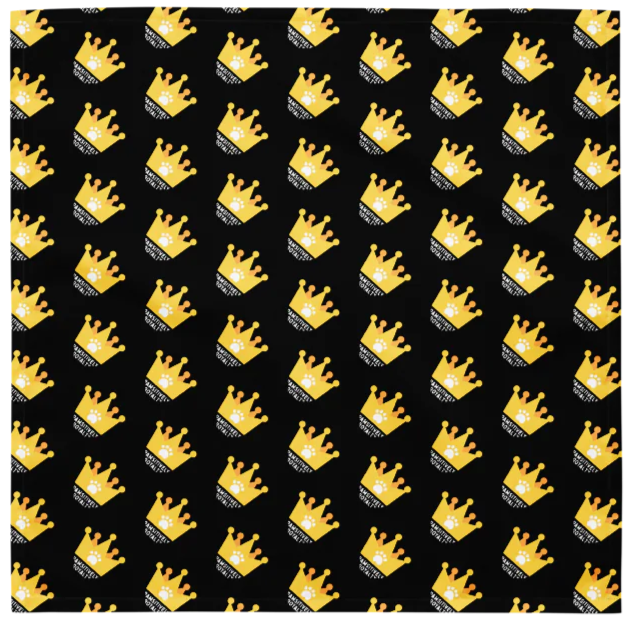 Pawsitively Royalty Black and Gold Crown Bandana