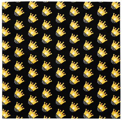 Pawsitively Royalty Black and Gold Crown Bandana