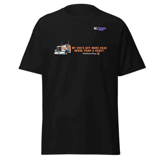 Black Save the Truckers Tshirt: Orange Truck