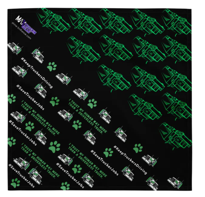 Green Truck Edition, I Trust My Human 2-in-1 Styles Dog Bandana