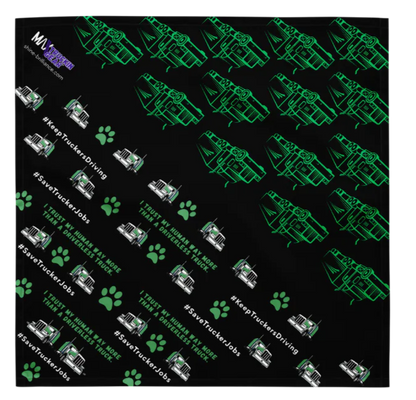 Green Truck Edition, I Trust My Human 2-in-1 Styles Dog Bandana