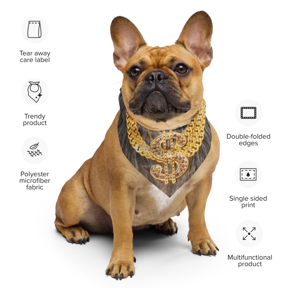 Money Dog 2-in-1 Bandana, Double the Style, Double the Swag! Dog Bandana
