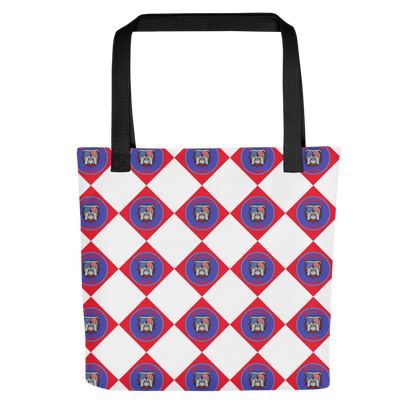Bull Dog Vibes Checkered Tote Bag
