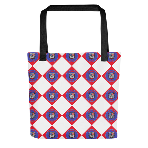 Bull Dog Vibes Checkered Tote Bag