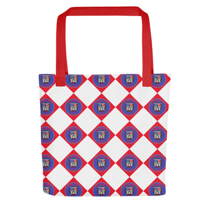 Bull Dog Vibes Checkered Tote Bag