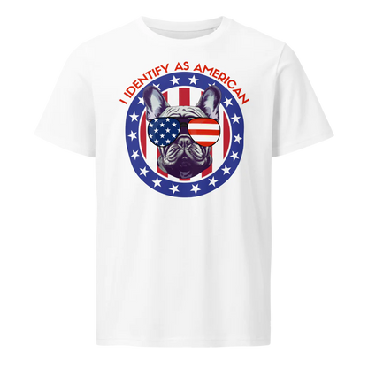 I Identify as American Patriotic Dog Adult Tshirt
