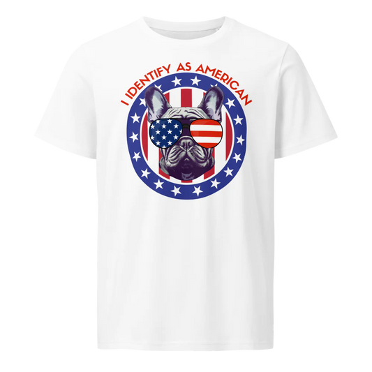 I Identify as American Patriotic Dog Adult Tshirt