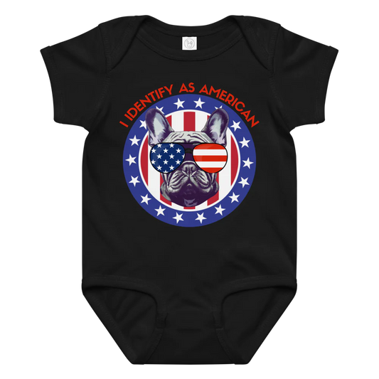 I Identify as American Patriotic Dog™ | Baby Bodysuit
