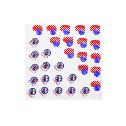 I Identify As American / Patriotic Hearts 2-in-1 Dog Bandana
