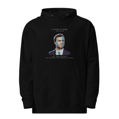 Braveheart Tribute T-Shirt Honoring Charlie Kirk Midweight Hoodie